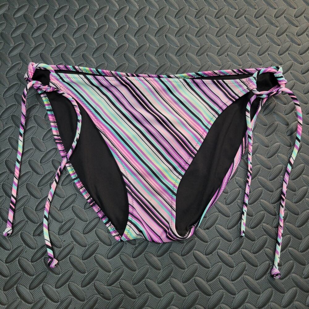 Victoria’s Secret Striped Side Tie Bikini Bottom Large vacation ready summer